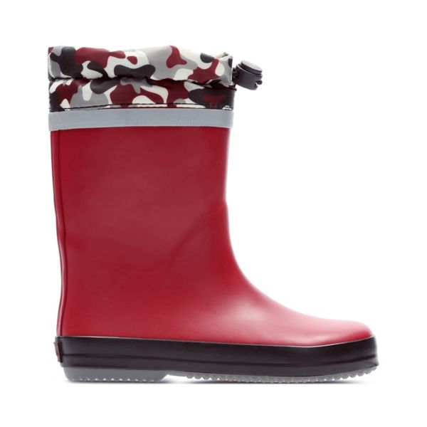 Clarks Boys Tarri Tie Kid Wellies Red Camo | USA-9420571